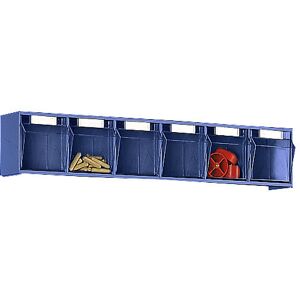 kaiserkraft Klappkasten-System, Gehäuse-HxBxT 113 x 600 x 91 mm, 6 Kästen, blau Image