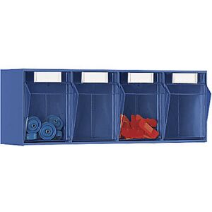 kaiserkraft Klappkasten-System, Gehäuse-HxBxT 207 x 600 x 168 mm, 4 Kästen, blau Image