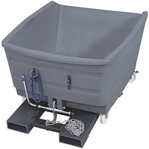 kaiserkraft Schwerlast-Kippbehälter aus PE, Volumen 0,75 m³, grau Image