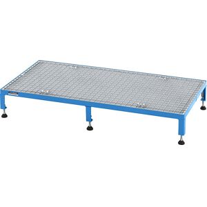 Arbeitsplattform, Höhenverstellbereich 165 - 230 mm, mit Gitterrostplatte, Plattform LxB 1210 x 610 mm, lichtblau eurokraft pro Image