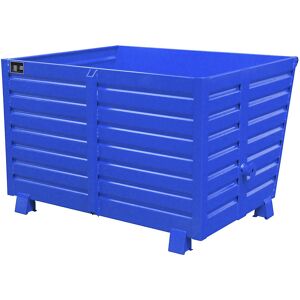 Kippbehälter, stapelbar, Volumen 1,5 m³, blau RAL 5010 eurokraft pro Image