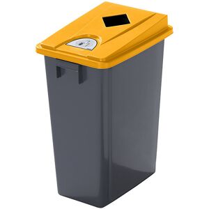 Robuster Wertstoffsammler mit Deckel, Volumen 60 l, flacher Deckel, Einwurf eckig Probbax Image