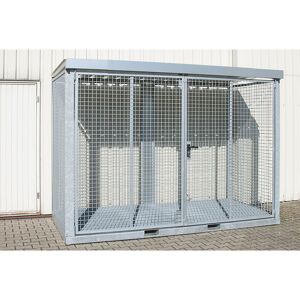 Montierter Gasflaschen-Gittercontainer, 78 Flaschen mit Ø 220 mm, Bodenausführung Gitterrost eurokraft pro Image