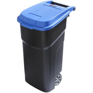 Mülltonne aus Polypropylen, Volumen 100 l, BxHxT 440 x 920 x 590 mm, fahrbar, Deckel blau rothopro Image