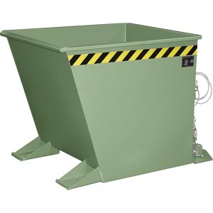 Kippbehälter für Späne, Volumen 0,55 m³, grün RAL 6011 eurokraft pro Image