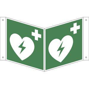 kaiserkraft Rettungszeichen, Automatisierter externer Defibrillator, VE 10 Stk, Aluminium, Nasenschild, 150 x 150 mm Image