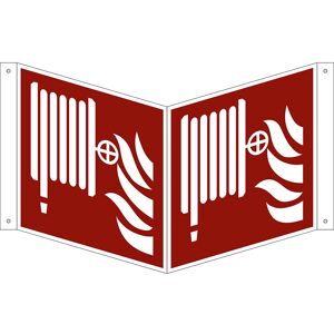 kaiserkraft Brandschutzzeichen, Löschschlauch, VE 10 Stk, Aluminium, Nasenschild, 200 x 200 mm Image