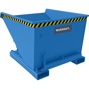 Kippbehälter inkl. Abrollmechanismus, Volumen 0,6 m³, LxBxH 1260 x 1070 x 835 mm, blau eurokraft pro Image
