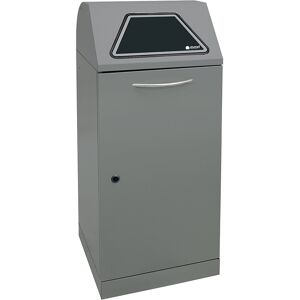 kaiserkraft Wertstoffsammler, Einwurfklappe handbetätigt, mit Inneneimer, Volumen 120 l, graualu/Struktur Image
