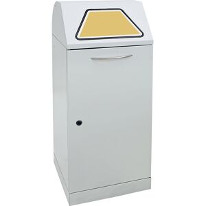 kaiserkraft Wertstoffsammler, Einwurfklappe handbetätigt, mit Inneneimer, Volumen 120 l, lichtgrau Image