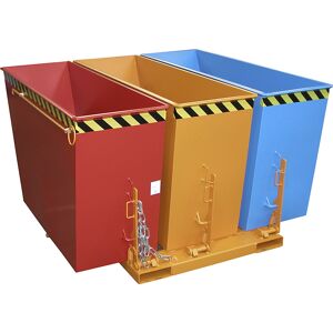 Kippbehälter, mit 3 Mulden à 0,6 m³, blau / orange / rot eurokraft pro Image