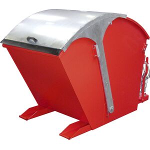 Kippbehälter mit Runddeckel, Volumen 1 m³, feuerrot eurokraft pro Image