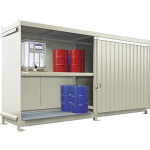 Gefahrstoff-Regalcontainer, Kapazität 8 x 1000-l-IBC/KTC, grauweiß eurokraft pro Image