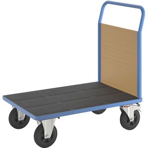 Plattformwagen mit Holzwänden, mit 1 Stirnwand, LxB 1050 x 700 mm, lichtblau eurokraft pro Image
