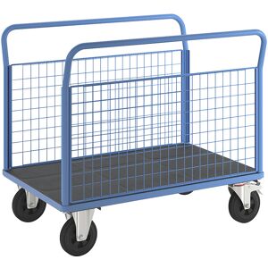 Plattformwagen, 2 Gitter-Seitenwände, LxB 1250 x 800 mm, Vollgummireifen eurokraft pro Image