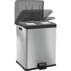 Pedal-Abfallsammler, Volumen 2 x 30 l, BxHxT 459 x 636 x 495 mm, Edelstahl, matt EKO Image
