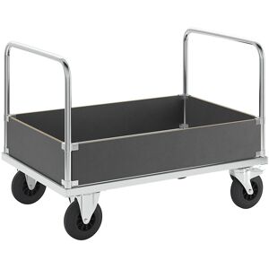 Plattformwagen Tragfähigkeit 500 kg, mit 4 niedrigen Seitenwänden, LxBxH 1200 x 800 x 900 mm, mit Feststeller Kongamek Image