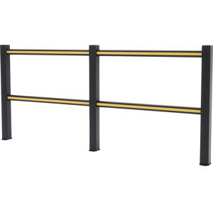 Schutzgeländer Flex Impact® HD Light, schwarze Pfosten - schwarz/gelb gestreift, Breite 2500 mm Boplan Image