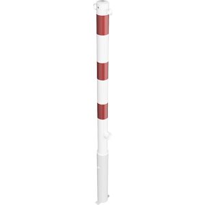 Absperrpfosten, Ø 60 mm, weiß / rot, herausnehmbar, mit 2 Ösen Schake Image