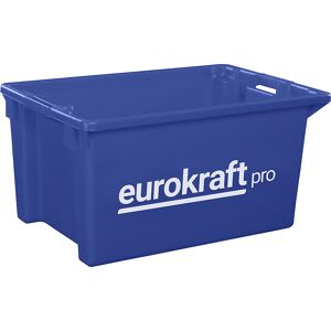 Drehstapelbehälter aus lebensmittelechtem Polypropylen, Volumen 70 l, VE 2 Stk, Wände und Boden geschlossen, blau eurokraft pro Image