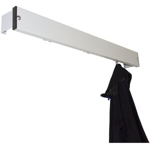 kaiserkraft Garderobenleiste, Aluminium / Edelstahl, Länge 2000 mm, Distanzstück lichtgrau Image