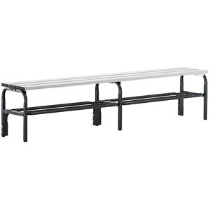 Umkleidebank aus Edelstahl, HxT 450 x 350 mm, Länge 2000 mm, anthrazit, Schuhrost Sypro Image