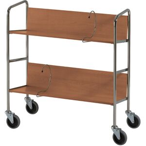 Aktenordnerwagen verchromt, 2 Etagen, LxBxH 800 x 340 x 840 mm, Kirsche-Dekor, ab 5 Stk HelgeNyberg Image