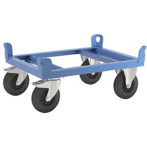 Fahrgestell aus Stahl, für Halbpaletten, Tragfähigkeit 500 kg, Ladehöhe 280 mm, blau eurokraft pro Image