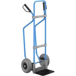 Sackkarre mit Kufen, blau, Schaufel-BxT 280 x 250 mm, schwarz, PU-Bereifung eurokraft pro Image