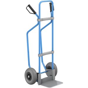 Sackkarre mit Kufen, blau, Schaufel-BxT 280 x 250 mm, verzinkt, PU-Bereifung eurokraft pro Image