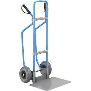 Sackkarre mit Kufen, blau, Schaufel-BxT 450 x 500 mm, verzinkt, PU-Bereifung, ab 5 Stk eurokraft pro Image