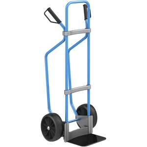 Sackkarre mit Kufen, blau, Schaufel-BxT 280 x 250 mm, schwarz, Vollgummibereifung, ab 2 Stk eurokraft pro Image