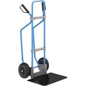 Sackkarre mit Kufen, blau, Schaufel-BxT 450 x 500 mm, schwarz, Luftbereifung, ab 5 Stk eurokraft pro Image