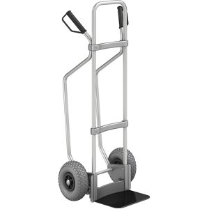 Aluminium-Sackkarre mit Kufen, Schaufel-BxT 280 x 250 mm, schwarz, PU-Bereifung eurokraft pro Image