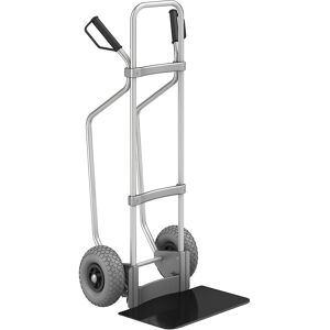 Aluminium-Sackkarre mit Kufen, Schaufel-BxT 450 x 350 mm, schwarz, PU-Bereifung eurokraft pro Image