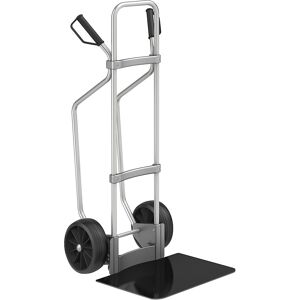 Aluminium-Sackkarre mit Kufen, Schaufel-BxT 450 x 500 mm, schwarz, Vollgummibereifung, ab 2 Stk eurokraft pro Image