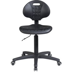 kaiserkraft Industriestuhl Hebe, Kunststoff-Sitz, niedrig, PU-Schaum, Rollen für harte Böden Image