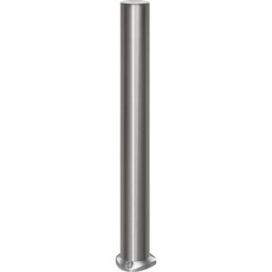 kaiserkraft Edelstahl-Sperrpfosten, mit Flachkopf, Bodenplatte zum Aufdübeln, Ø 102 mm, selbstaufrichtend Image