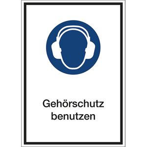 kaiserkraft Kombizusatzschilder für Gebotszeichen, Gehörschutz benutzen, Kunststoff, LxHxT 210 x 297 x 1 mm Image