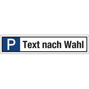 kaiserkraft Parkplatzkennzeichen, Aluminium, P / individueller 1-zeiliger Text, LxH 520 x 110 mm Image