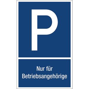 kaiserkraft Parkplatzkennzeichen, Kunststoff, P / Nur für Betriebsangehörige, LxH 250 x 400 mm Image