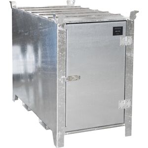 Leuchtstoffröhren-Box, feuerverzinkt, Volumen 1000 l, 1100 Stk Ø 25 mm / 500 Stk Ø 37 mm, LxBxH 1700 x 770 x 1125 mm, ab 3 Stk eurokraft pro Image