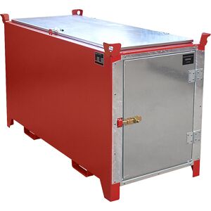 Leuchtstoffröhren-Box, lackiert, Volumen 900 l, 1100 Stk Ø 25 mm / 500 Stk Ø 37 mm, LxBxH 1700 x 770 x 975 mm, feuerrot RAL 3000 eurokraft pro Image