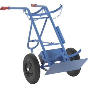 Stahl- und Gasflaschenkarre, für 2 Stahlflaschen, Inhalt 40 / 50 l, mit Stützrad, Vollgummireifen eurokraft pro Image