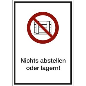 kaiserkraft Kombizusatzschild mit Text für Verbotszeichen, Nichts abstellen oder lagern, VE 10 Stk, Kunststoff, LxHxT 210 x 297 x 1 mm Image