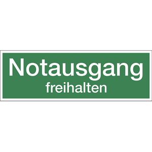 kaiserkraft Kombizusatzschild mit Text für Rettungszeichen, Notausgang freihalten, VE 10 Stk, Kunststoff, LxHxT 300 x 100 x 1 mm Image