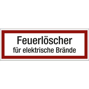 kaiserkraft Brandschutzkennzeichen für die Feuerwehr, Feuerlöscher für elektrische Brände, VE 10 Stk, Folie, LxH 297 x 105 mm Image