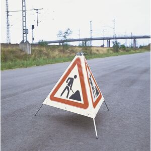 Faltsignal, dreibeinig, Motiv Baustelle, retroreflektierend, 700 mm Moravia Image