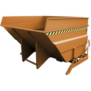 XXL-Kippbehälter mit Aufrichthilfe, Volumen 4 m³ mit Aufsatzrahmen, gelborange eurokraft pro Image