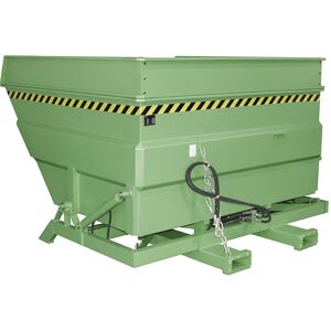 XXL-Kippbehälter mit Aufrichthilfe, Volumen 4 m³, mit Aufsatzrahmen und Hydraulik, resedagrün eurokraft pro Image